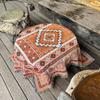 Tribal Leinen Decken Karierte Gestrickte Outdoor Teppiche Camping Picknick Decke Boho Dekorative Bettdecken Sofamatten Reise Teppich Quaste