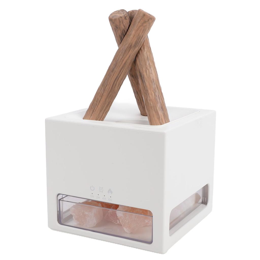 Campfire Flame Fire Diffuser Humidifier USB Aromatherapy Essential Oil Diffuser with Colorful Lights Realistic Rocks