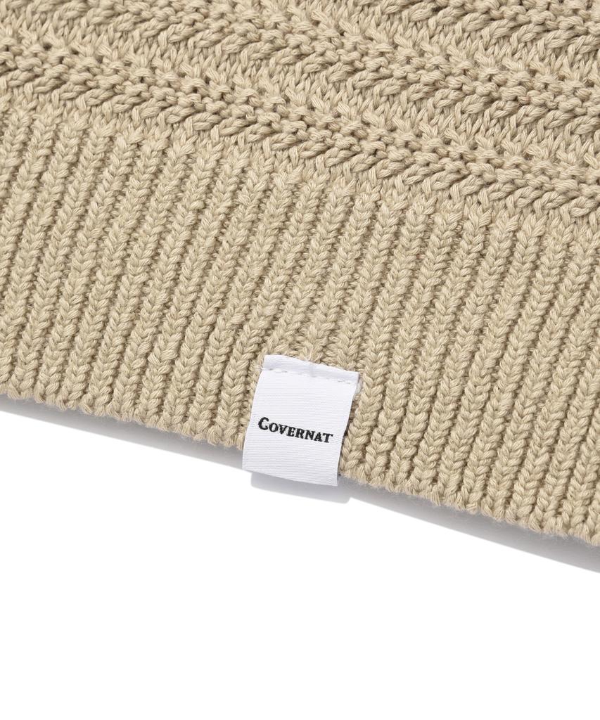 Covernat V-Neck Knit Vest Beige