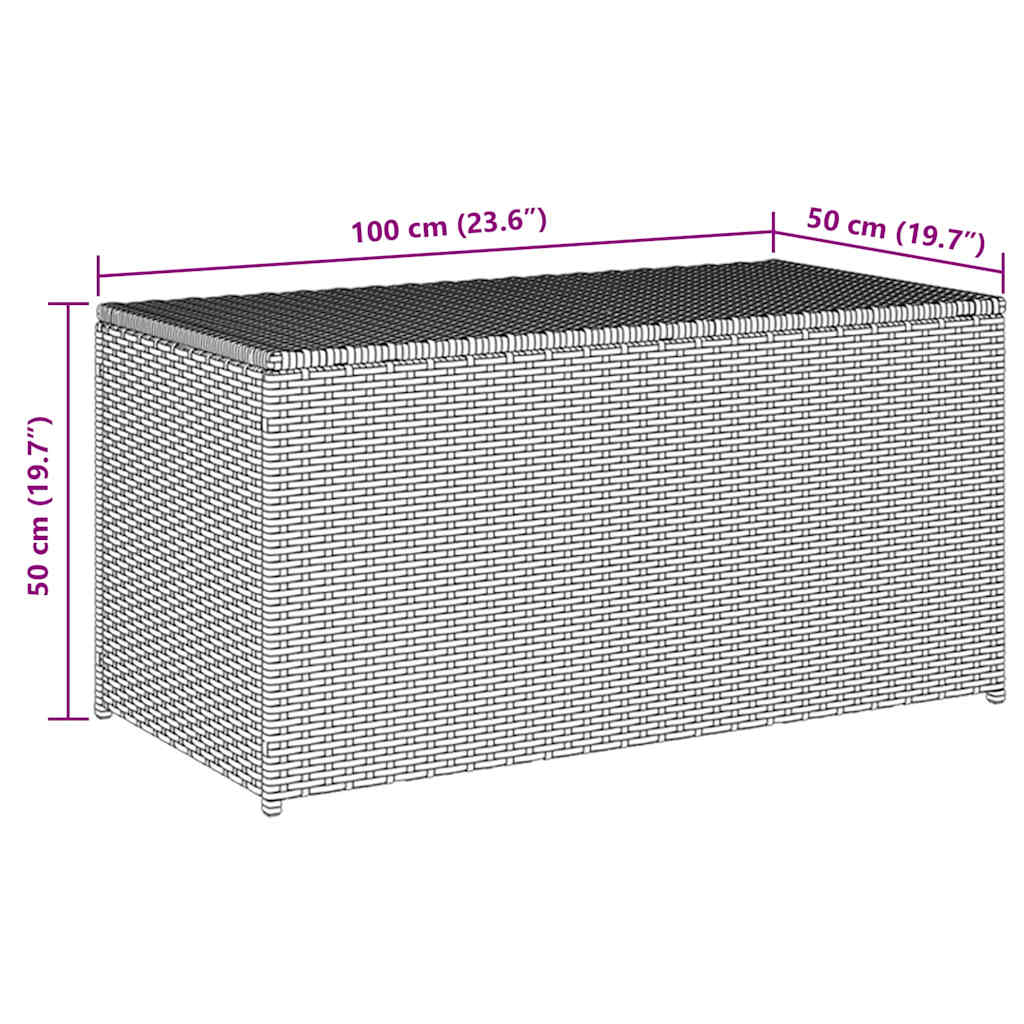 Garden Storage Box Poly Rattan 100 x 50 x 50 cm Black