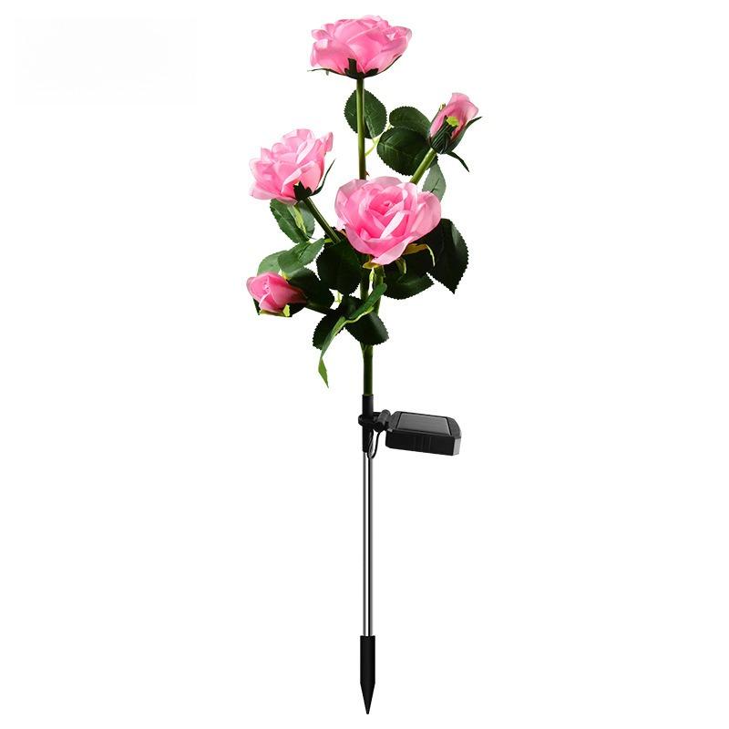5-Pack Solar Rose Lights, Realistic LED Flowers, Waterproof Outdoor Solar Garden Lights for Yard Patio Lawn Decor