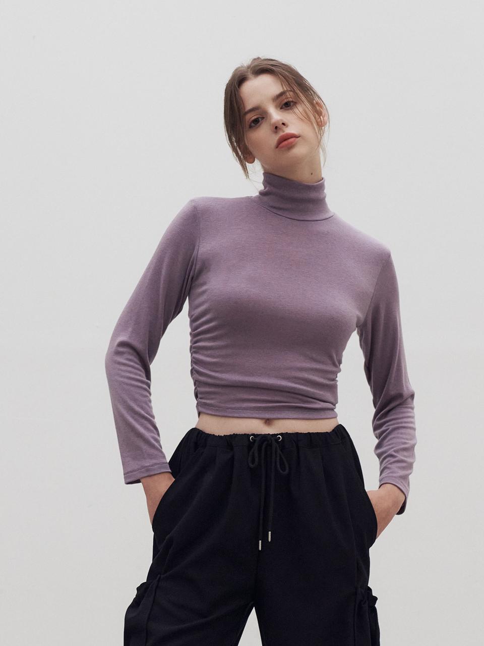 Royal Decaside Wool Double Turtleneck T-Shirt Pink/Free