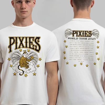 Neue Pixies Welttournee 2025 Merch Welttournee 2025 Bossa Monde Xerox Monde Beidseitiges Unisex-T-Shirt