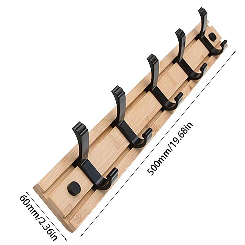 Wooden Coat Rack Hook Wall Mounted Hat Clothes Hanger Rack Rail Organizer for Entryway Bathroom Bedroom Kitchen Decor