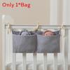 Baby Bedside Storage Bag With Double Pockets Made Of Cotton For Nursery Organization