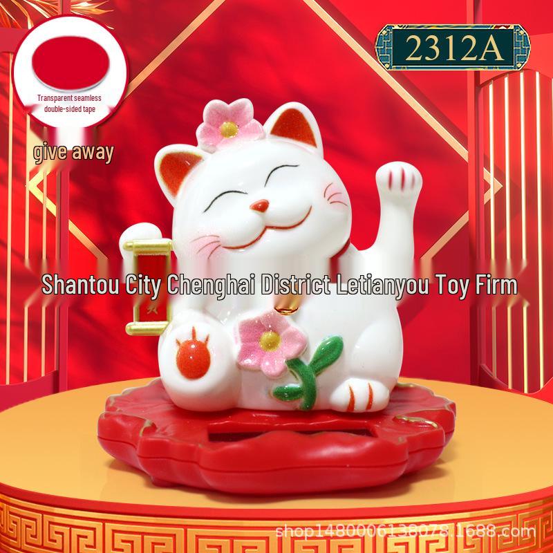 2.5" Solar Fortune Cat Car & Home Decor Gift