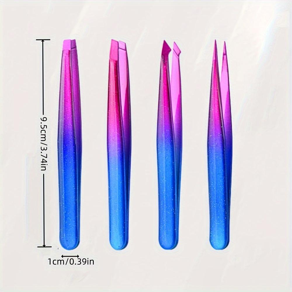 Hair Removal Tweezers Gradient Color Eyebrow Makeup Tool Stainless Steel Slant Eyebrow Clipper Hair Removal and Makeup Tool