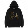 Team Bride Matching Hoodies Women Soft Casual Bridesmaid Bachelorette Party Gift Hooded Sweatshirts Wedding Group Outfits Tops