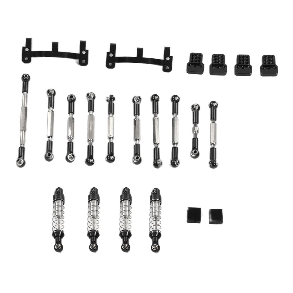 RC Car Upgrade Spare Kit Aluminum Alloy Shocks Absorber RC Car Pull Rod Kit for WPL C24 C14 C14K C24K RC Car Black