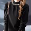 French Sweater Women's Half Turtleneck Beaded Knitted Sweater Women's Autumn and Winter Ruffle Fringed Long-sleeved Pullover