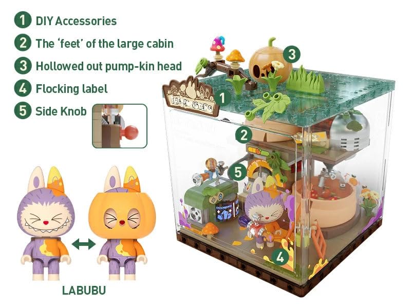 LABUBU THE MONSTERS Forest Secret Graffiti with Juice POP MART Interior Block Figure Building Blocks Cute and Stylish Gift Official Lovebu Product