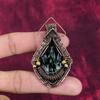 Seraphinite Gemstone Pendant Copper Wire Wrapped Jewelry Handmade Amazing Pendant