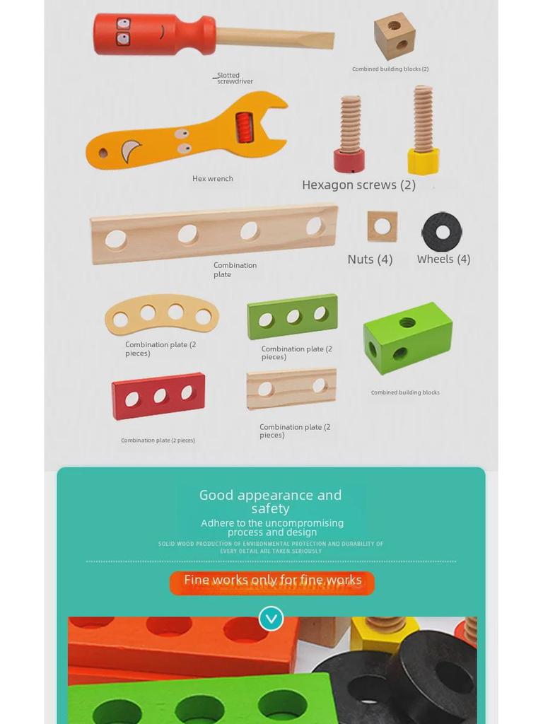 Children's Toolbox: Car Puzzle Set with Screw Nut Disassembly for Construction Play