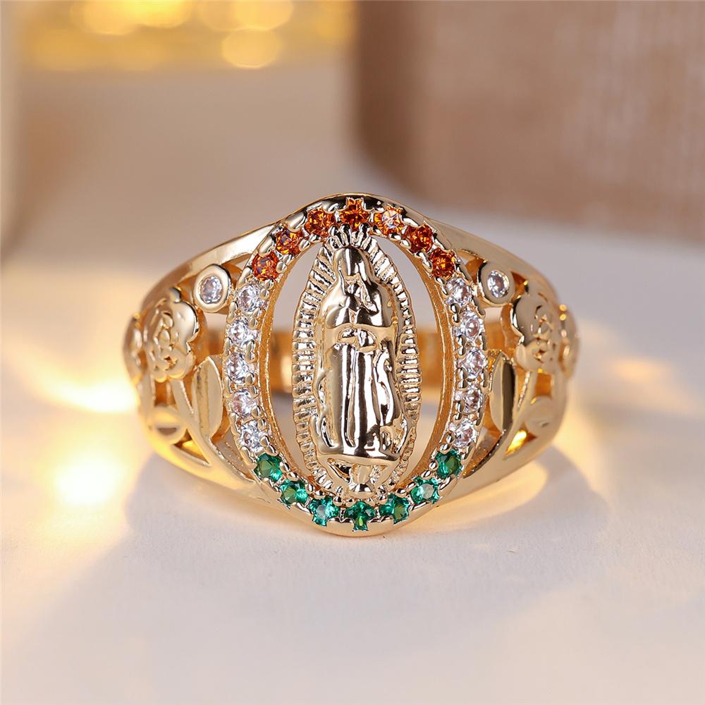 Luxury Crystal White Zircon Flower Rings For Women SGold Color Wedding Ring Bridal Engagement Band Gifts
