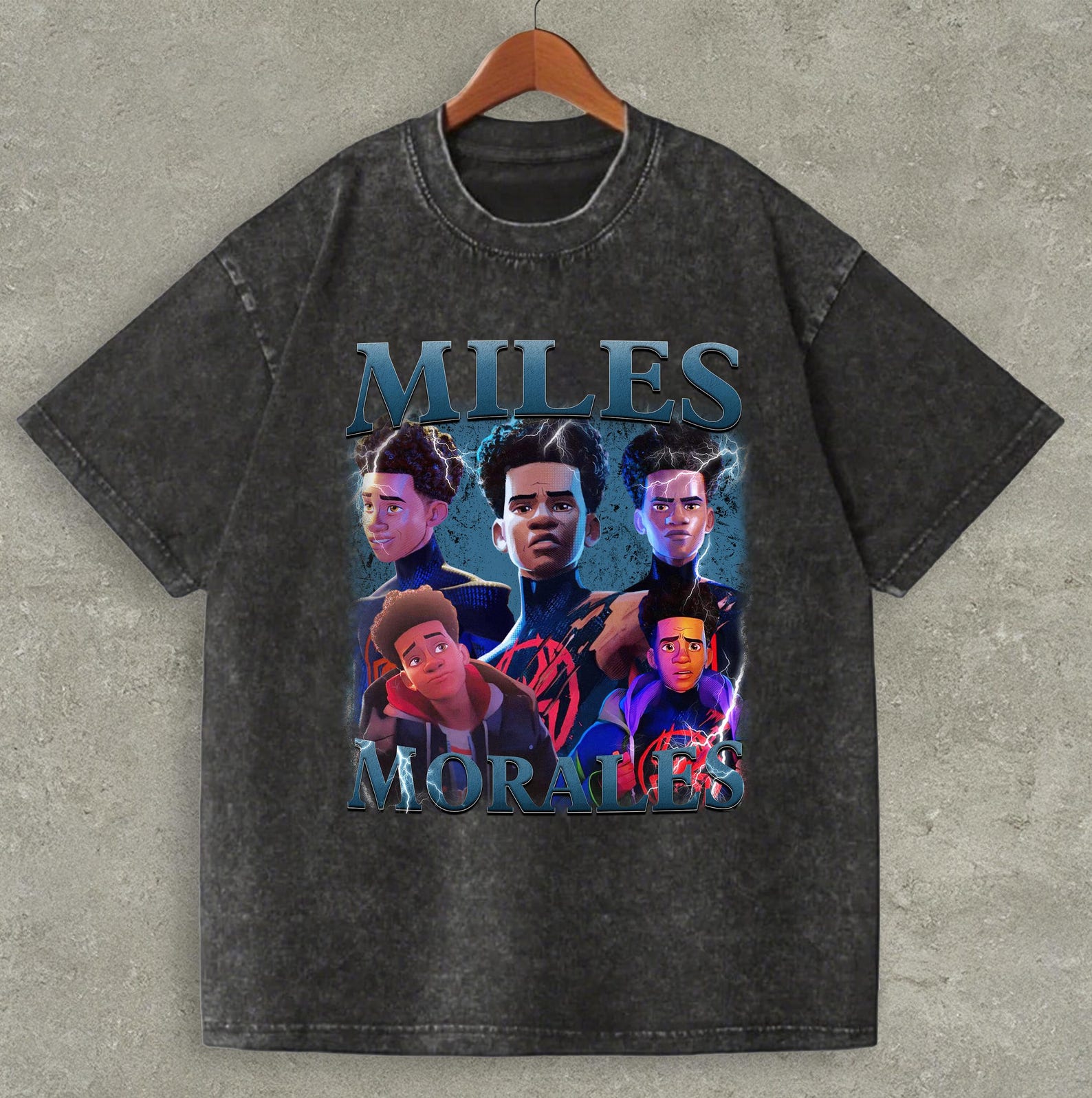 Vintage Miles Morales T-Shirt, Spider-Man Across the Spider-Verse Shirt M