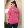 Summer Women's T-shirt Plus Size Sexy Backless Butterfly Hollow Short Sleeve Top Round Neck Casual T-Shirt