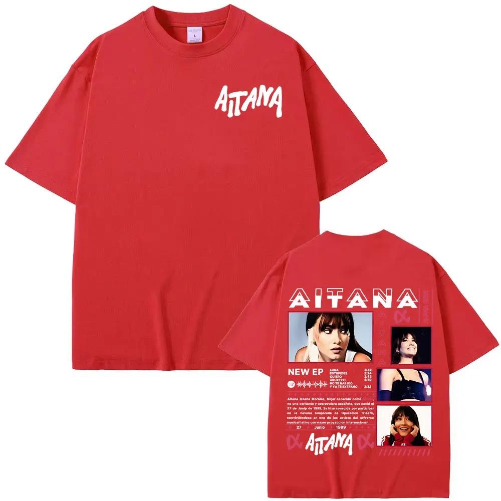 Aitana Cuarto Azul 2026 World Tour Cover TShirt Unisex Harajuku Streetwear Casual Loose Pure Cotton Women And Unisex Tshirts