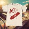 Corgi Skateboard Retro Dog Graphic Tee Funny Skater T-Shirt Mens Unisex