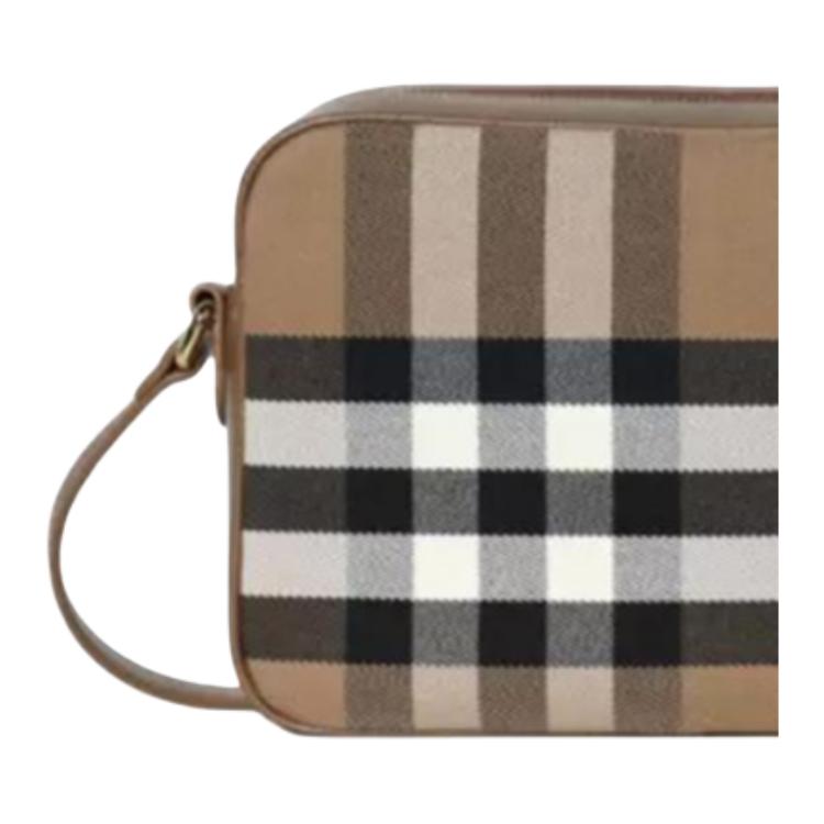 Burberry Klasická Kostkovaná Bavlněná Taška přes Rameno na Zip Dámská taška přes rameno Hnědá 81140681