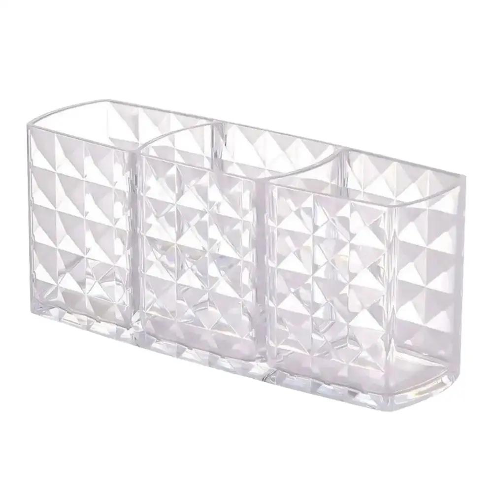 Clear Acrylic Makeup Brush Holder 1-Slot Compact Nail Hair Lip Liner Brush Lipsticks Organizer Student Box Pen Jewelry Storage