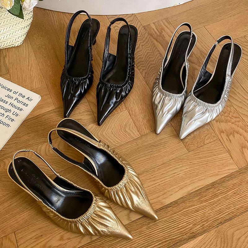 Fashion Fashion Pointed Toe Ladies High Heels Pumps Shoes Luxury Female Slingbacks Footwear Slip On Women Heels Shoes New 2025