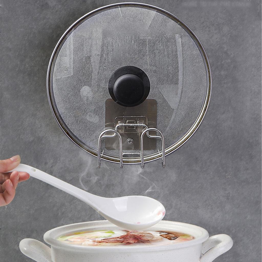 Kitchen Wall Pot Lid Holder Hole Free Rustproof Cutting Boards Quick Drying Rack for Kitchen