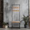 Bambus-Kleiderständer für den Flur Garderobe 66x32x183 Vw2Nb Begryf