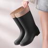 Water Boots Rain Shoes Women's Rain Boots Waterproof Fashion High Tube Thickened Non-slip Velvet Overshoes Adult Warm Water Shoes