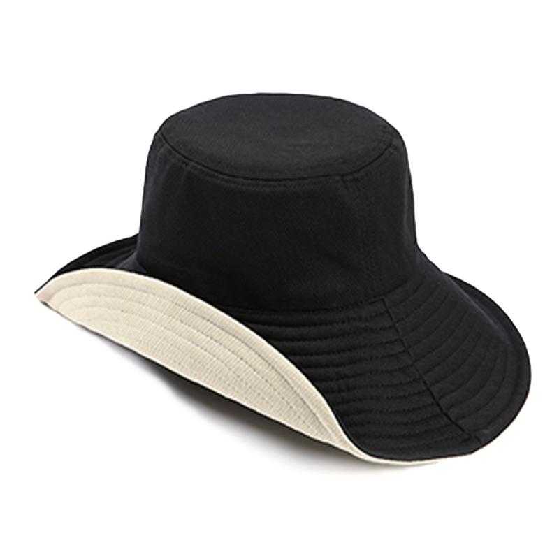 Custom All Over Print Pattern Cotton Plain Color Big Visor Sun Hats Reversible Double Sided Unisex Outdoor Daily Bucket Hat