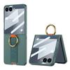 Ultra Thin Matte Case For Samsung Galaxy Z Flip 7 6 8 Metal Ring Holder Stand Skin-Friendly Plastic Hard Protection Back Cover