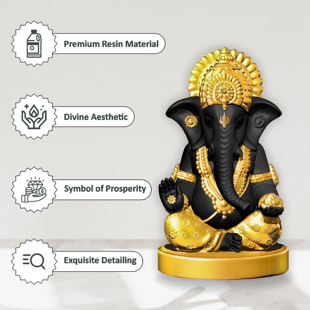 Resin Ganesh Idol For Home/God Idols/Ganpati Murti/Ganesh Ji For Puja/Car Dashboard/Home/Office/Living Room/Decorative Items