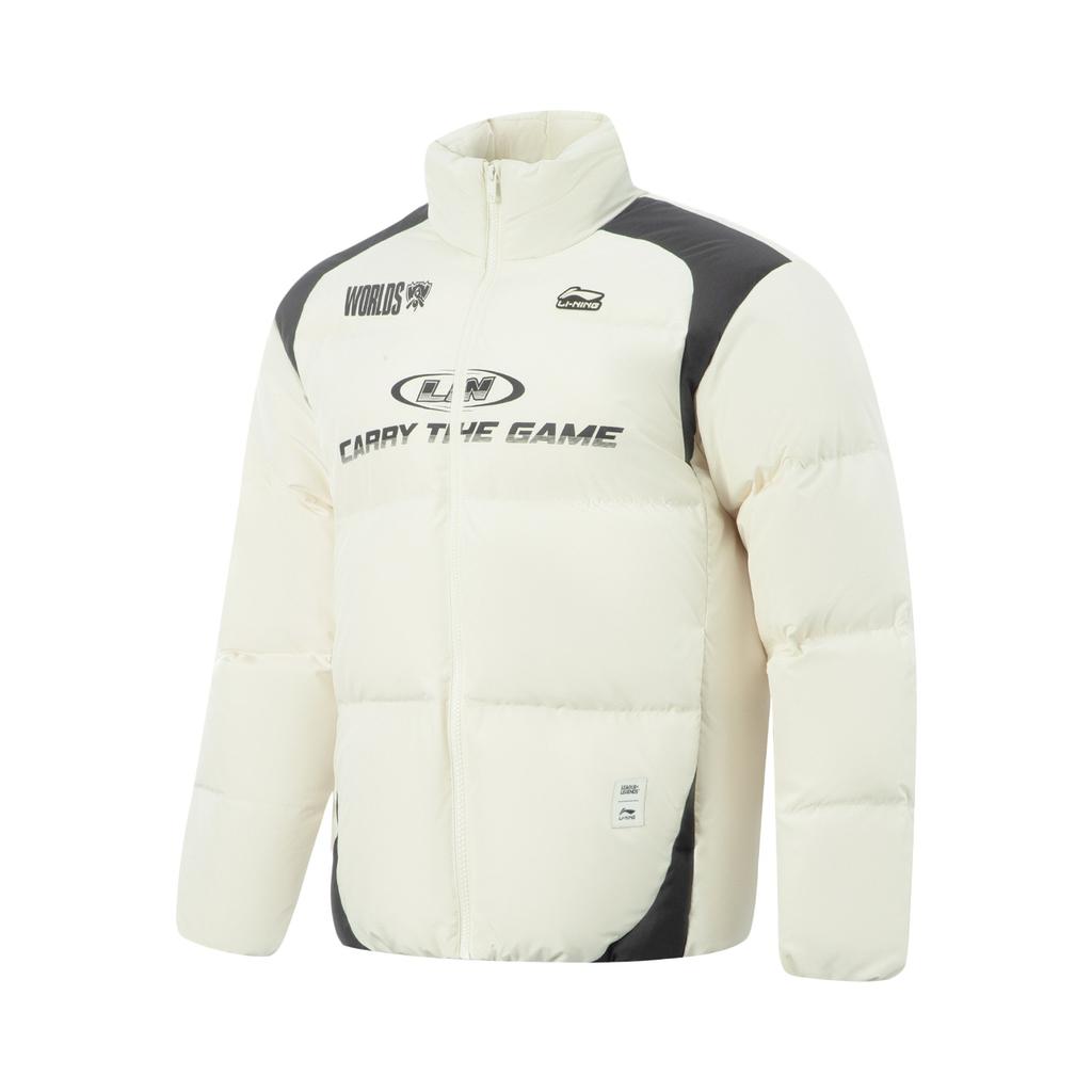 Li Ning Warm Loose Fit Stand Collar Letter Down Jacket Men Outerwear AYMV257-1