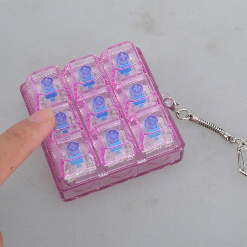 9-key Switches Testing Tool Mechanical Keyboard Tester Keychain Charm Hanging Pendant Office Decompression Button Toy