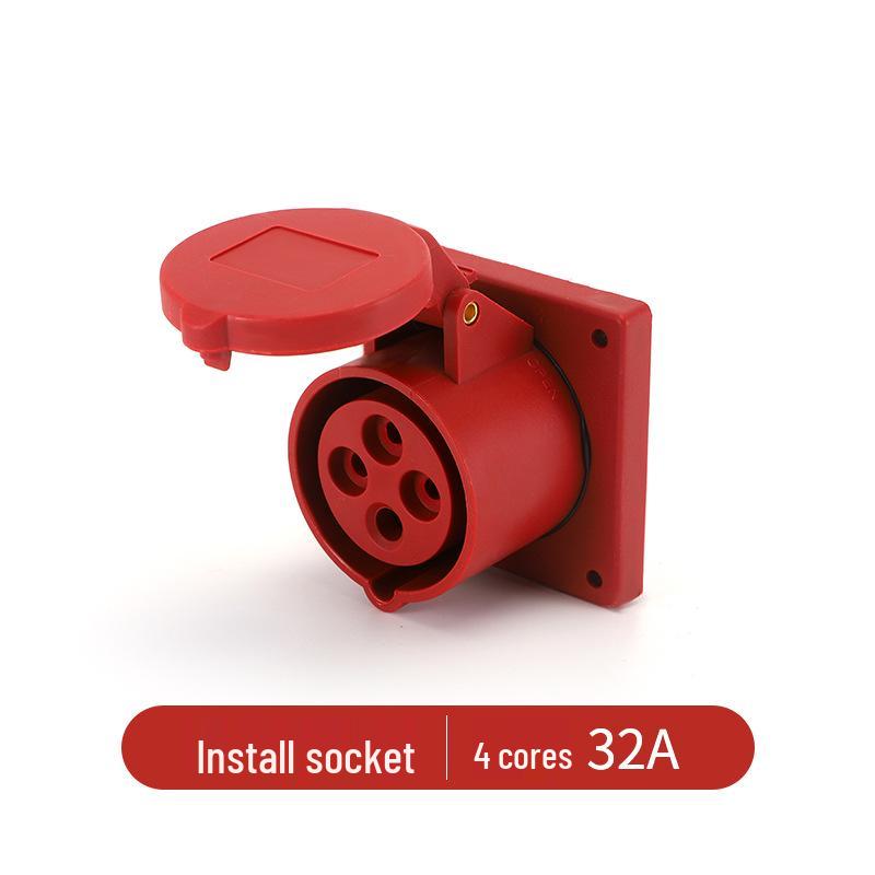 IP44 Waterproof Industrial Plug Socket Connector with Solid Copper Core, 16/32A Aviation Plug.