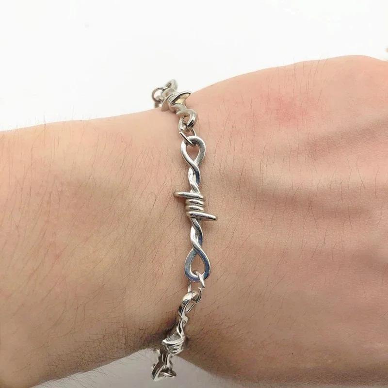 New Small Wire Brambles Bracelets On Hand For Women Men Hip-hop Zircon Gothic Punk Style Barbed Little Thorns Pulsera Gift