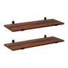 SONGMICS Wall Shelves Set of 2, 60 x 20 x 7 cm, Floating Shelves, Decorative Shelves, Retro Style, for Bedroom Living Room Kitchen Hallway