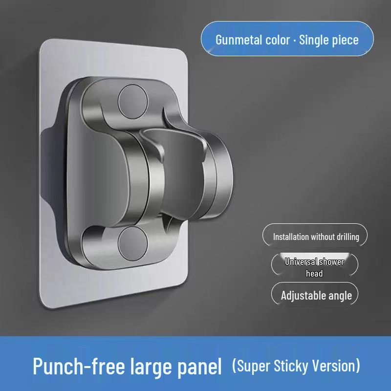 Black Lotus High-Pressure Shower Head with Five Functions and Large Panel