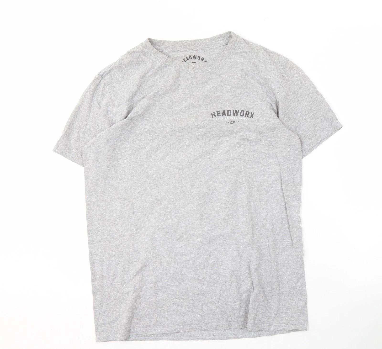 

Headworx Men s Grey Skull Surf Graphic T-Shirt, Size M M