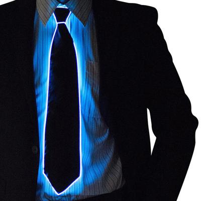 [PIENSE] Illuminating Tie, Light-Up LED Tie, EL Luminous, Flashing, Party, Event, Novelty (Blue)
