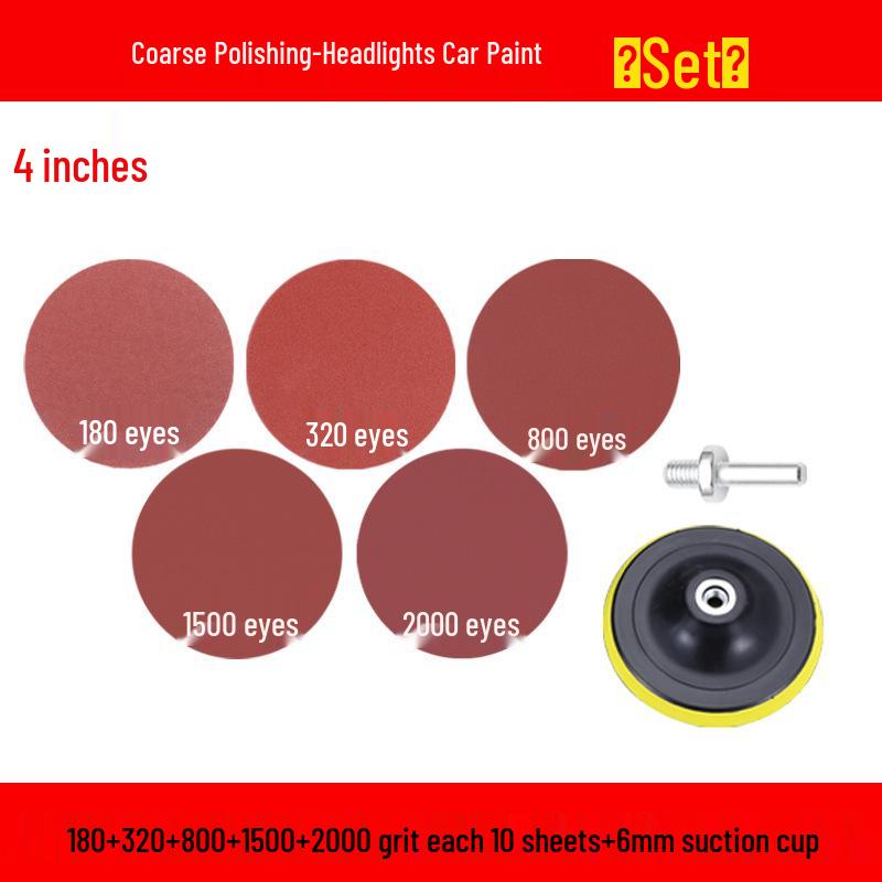 Round Self-Adhesive Sanding Discs Set: 1-4 Inch Polishing Pads for Glass Grinding