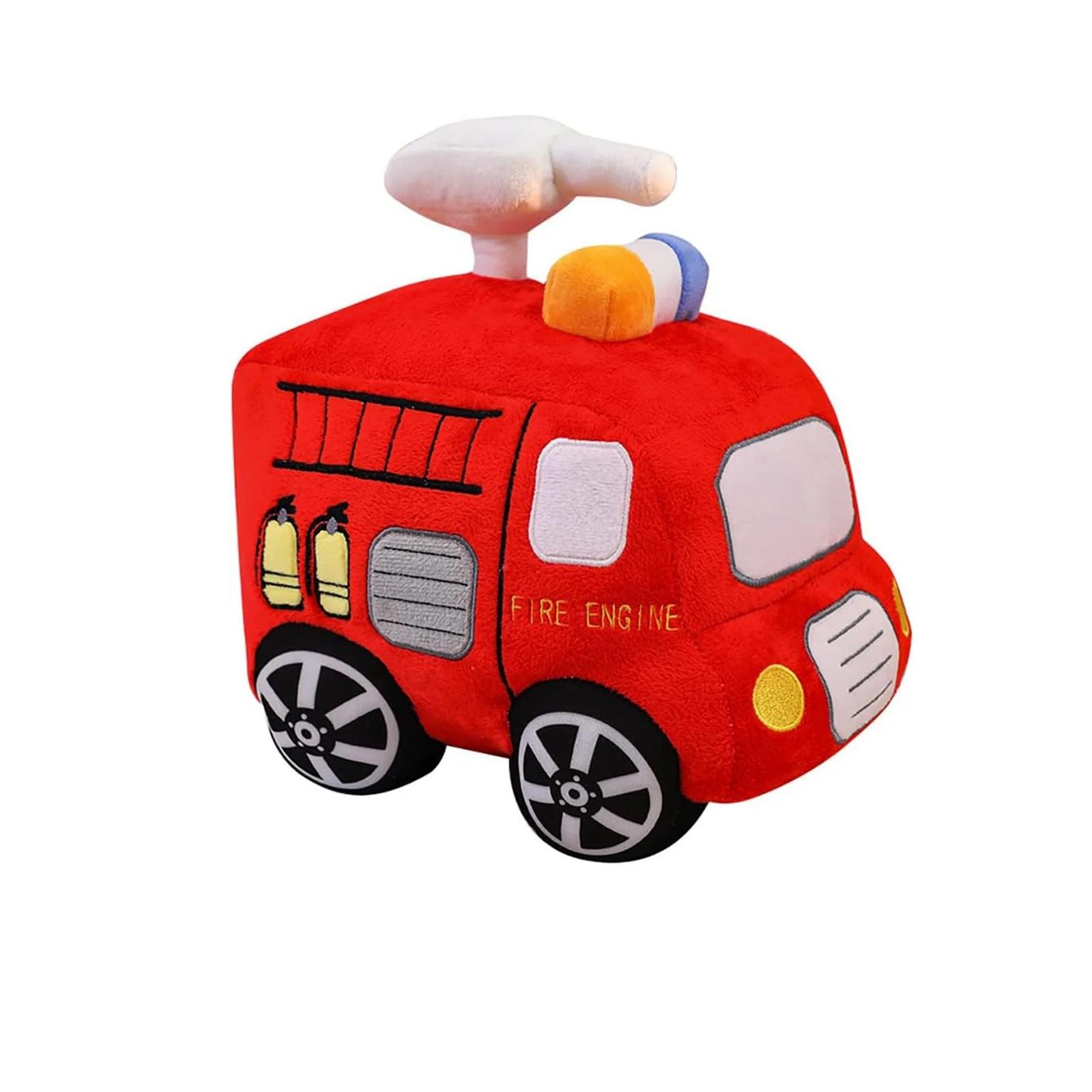 

Мягкая плюшевая игрушка-грузовик-пожарная машина, супер милая плюшевая игрушка-спасательная машина, отличный подарок для детей или на день рождения One Size