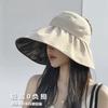 1pc Summer Empty Top Wide Brim Sun Hat for Women Anti UV Sunscreen Ponytail Bucket Hat Female Sun Protection Outdoor Beach Caps