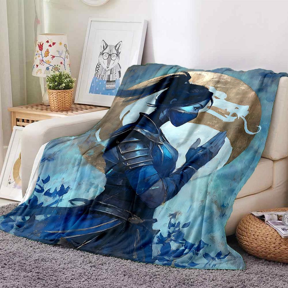 1pc Mortal Kombat Blanket Lightweight Flannel Throw For Sofa, Bed, Travel, Camping, Livingroom, Office, Couch, Chair, And Bed