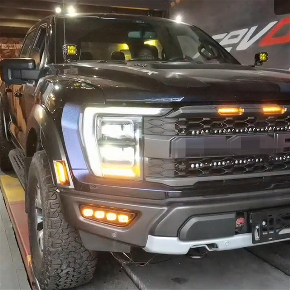 2× LED Daytime Running Lights Flowing Turn Signal Lamp For Ford F150 Raptor 2022