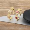 Nidin Luxury Women's Open Adjustable Ring Gold Plated 4 Colors Shine Zircon Jewelry Crystal for Female Engagement Party Gifts
