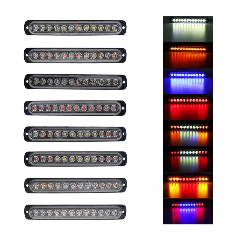 2 buc 12 V/24 V 12 LED-uri pentru remorcă auto, camion, motocicletă, far de semnalizare laterală, far de urgență, avertisment de pericol, bliț, bară de lumină stroboscopică