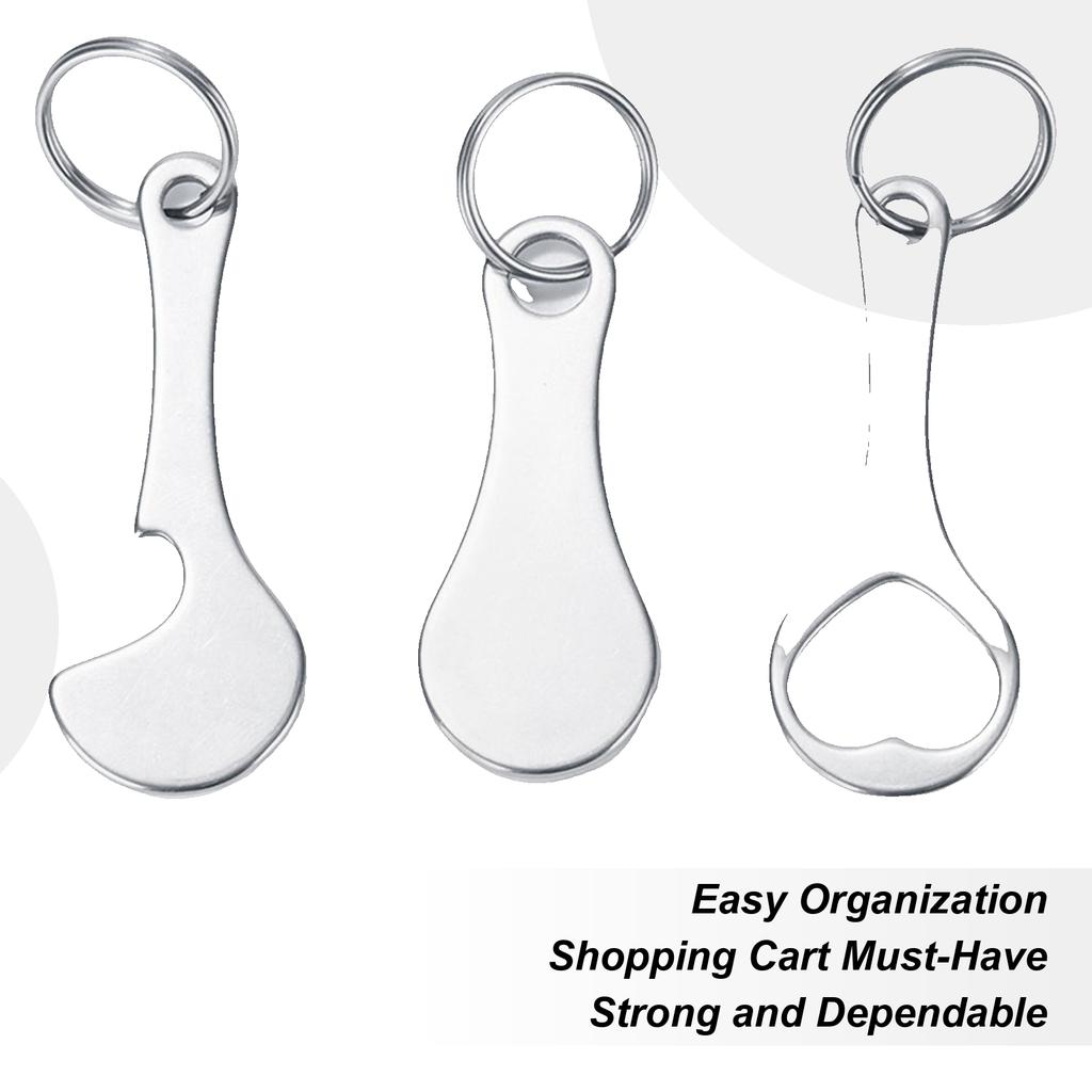 Shopping Trolley Keychain Cart Keychain Release Key Shopping Trolley Tools Quarter Keychain Stainless Steel Bottle Opener Car
