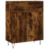 Vidaxl Witrynka Przydymiony Dąb 69,5X34X180 Cm Materiał Drewnopochodny