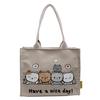 YUNHEN Women's Tote Bag, Cute Cat Print Handbag, Large Capacity, Lightweight, Stylish Canvas Shoulder Bag, A4 Size, Handbag, Canvas, Shoulder Bag,