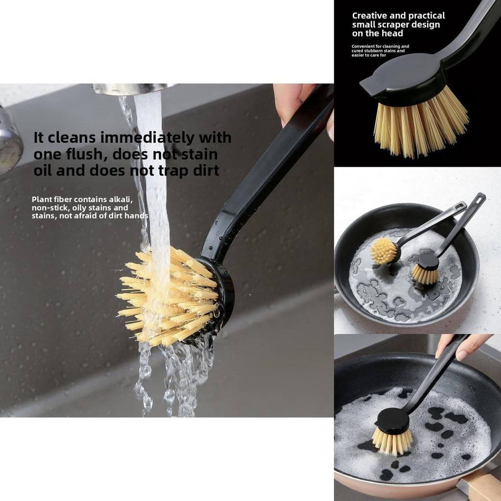 Nonstick Cookware Cleaning Brush With Long Handle And Durable Plastic Construction